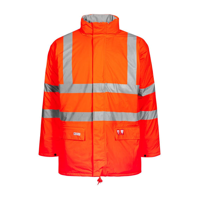 FR Arc Breathable Waterproof Jacket - Hi Vis Orange - Azured - Arc Compliant Clothing - Lapwing UK