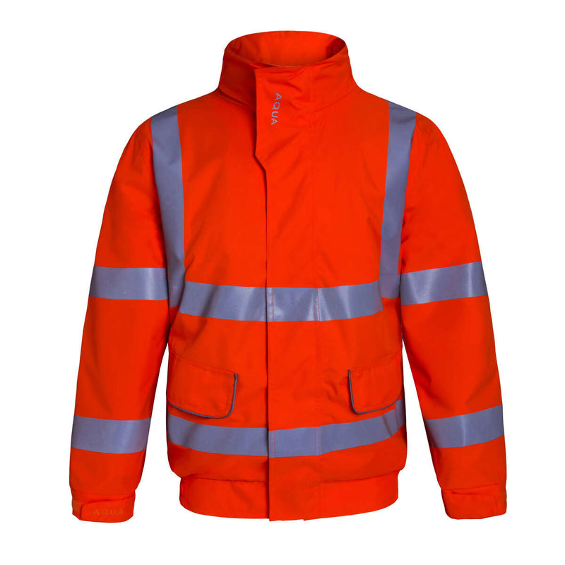 Orange Aqua Hi Vis Ripstop Breathable Bomber Jacket - Lapwing UK - Waterproof Clothing - Lapwing UK