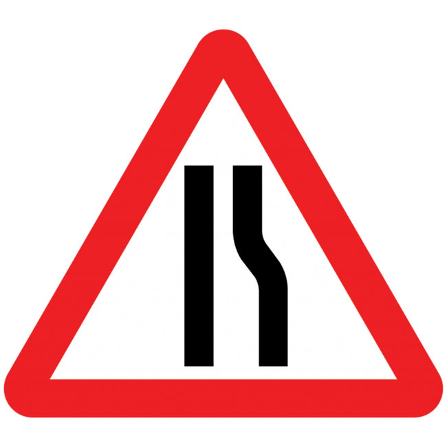 Plastic Road Sign: Road Narrows Right Sign - Lapwing UK - Traffic Management - Lapwing UK