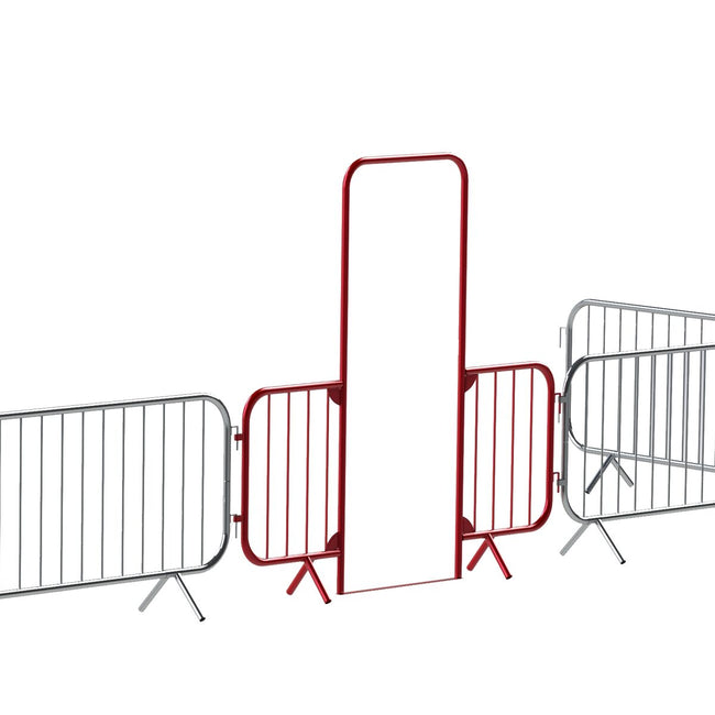 Red Metal Walk Through Barrier - Without Gate - POA - Lapwing UK - Traffic Management - Lapwing UK