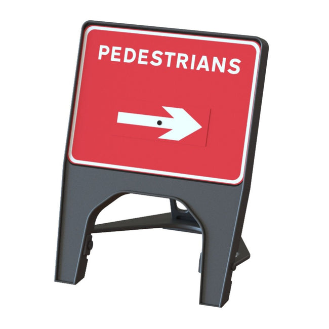 Plastic Road Sign - Pedestrians Swivel Arrow - Orbit - Temporary Road Signs - Lapwing UK