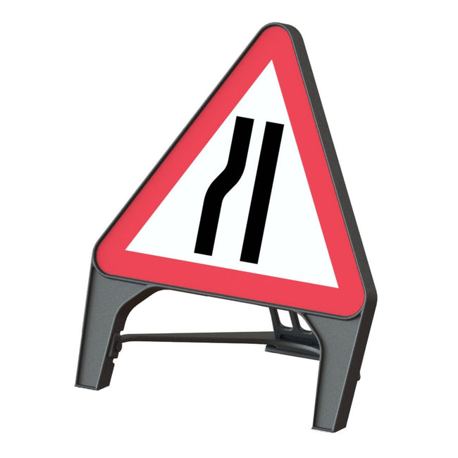 Plastic Road Sign - Road Narrows Left - Orbit - Temporary Road Signs - Lapwing UK